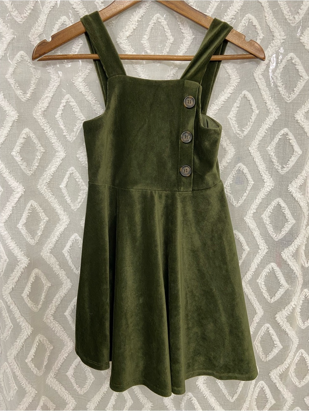 Knitworks Olive Green Pinafore With Buttons